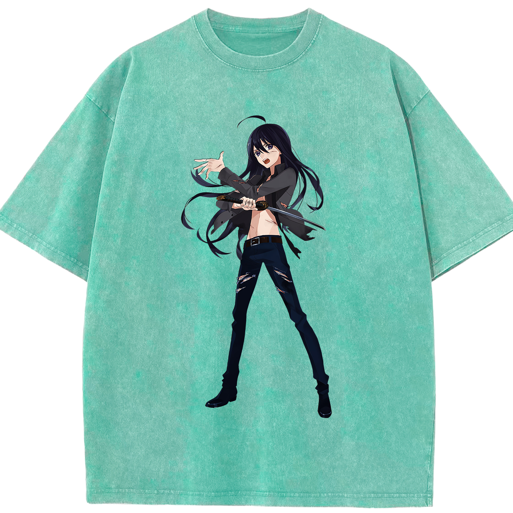 （画像用） 刀剣乱舞 Touken Ranbu 綿100% ヴィンテージ風 半袖Tシャツ（フロントプリント）